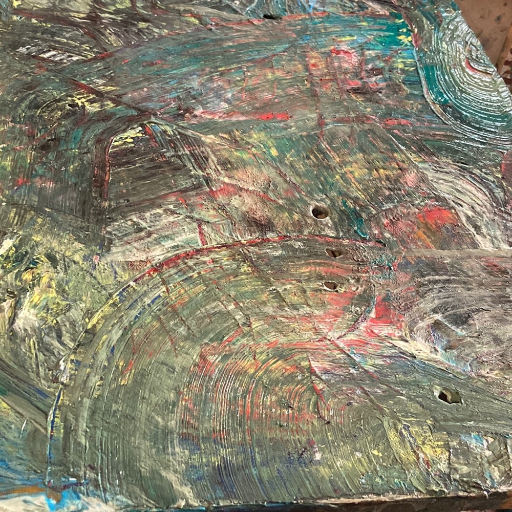 18 x24. Canvase has five of 6 holes in it